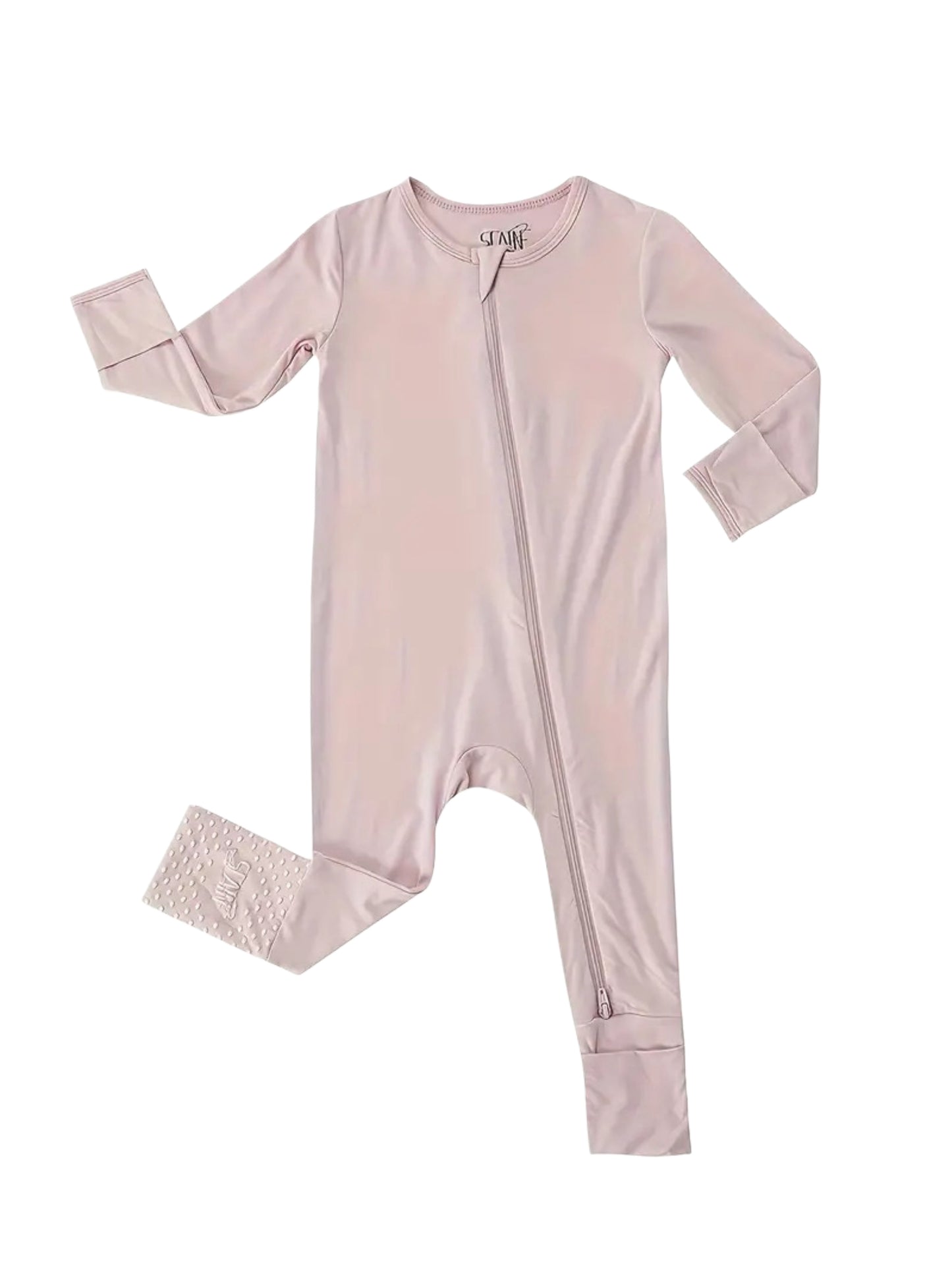 Zip-Up Bamboo Convertible Romper w/Footie Grips