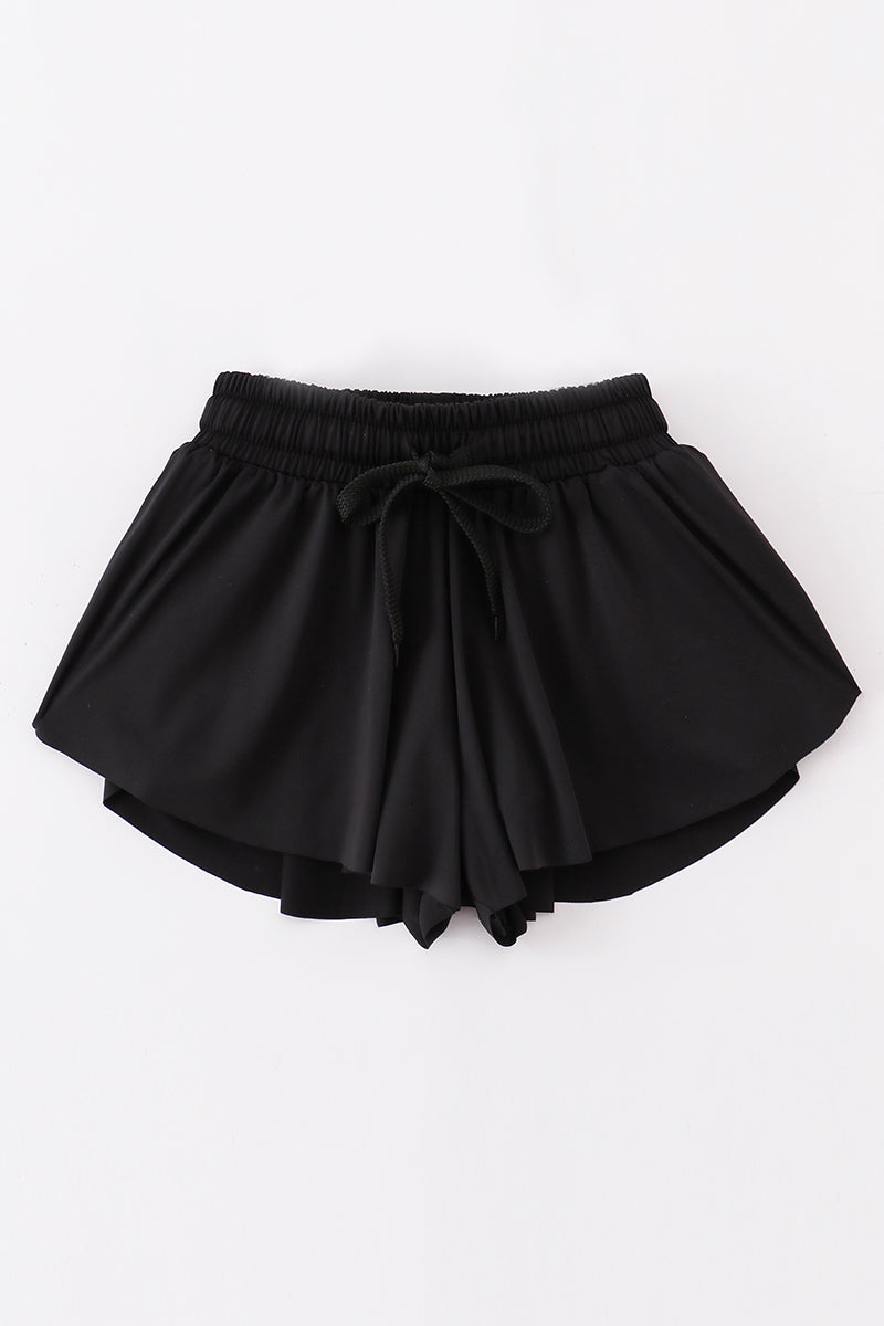 Black Girl'S Flowy Sports Shorts