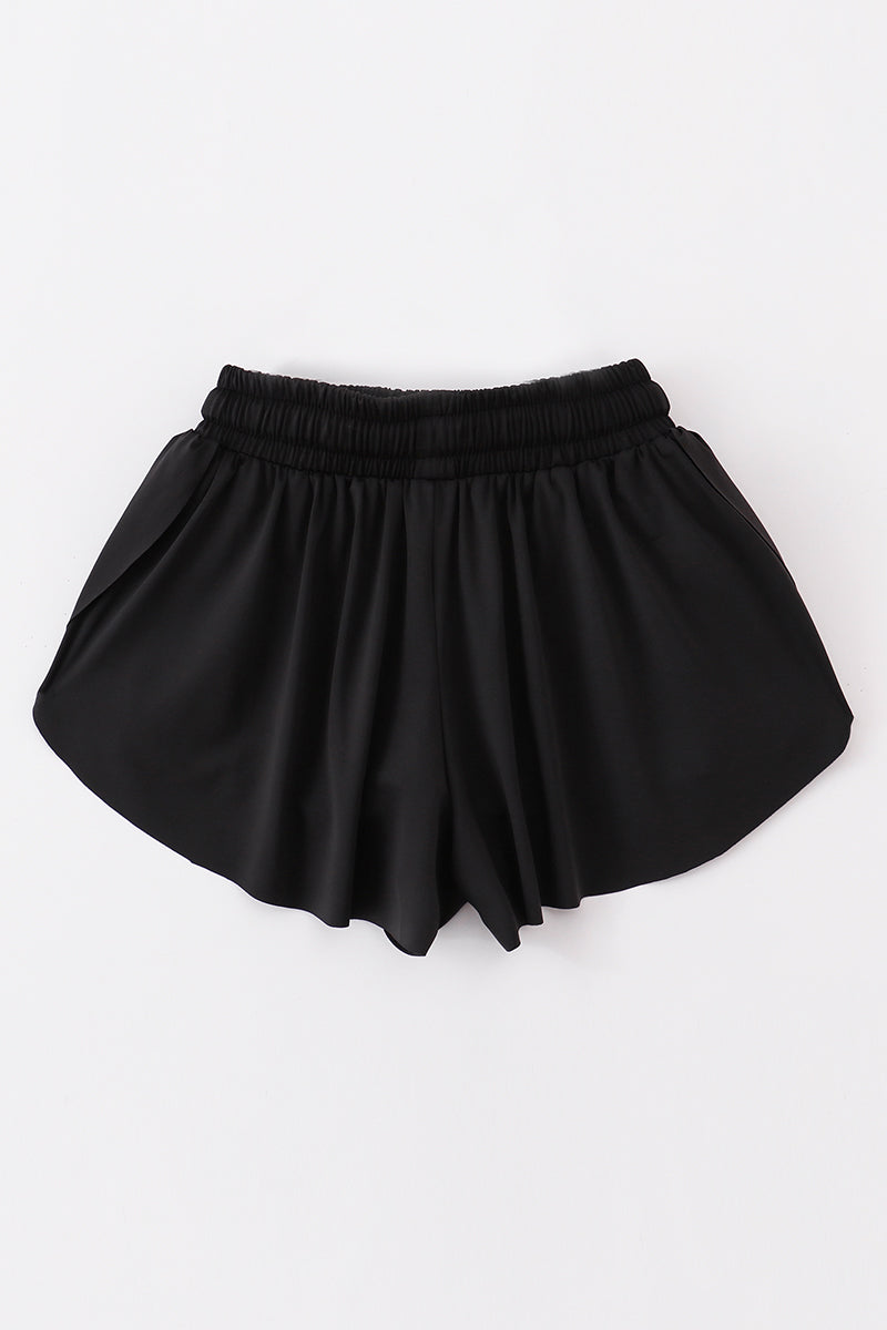 Black Girl'S Flowy Sports Shorts