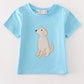 Blue Puppy Applique Boy Top