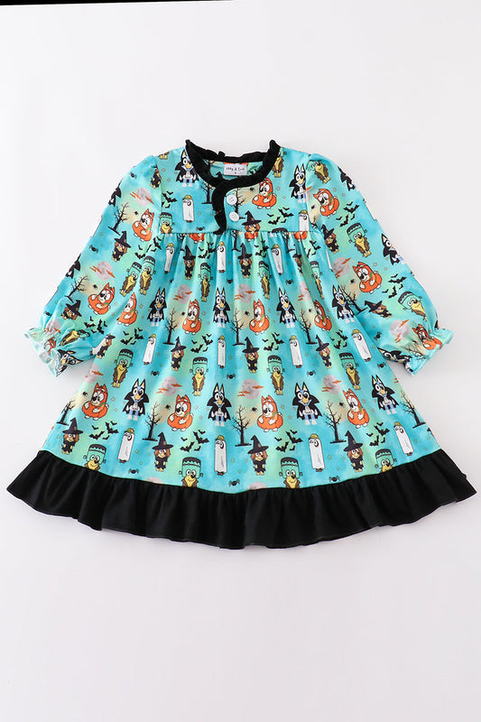 Halloween Character Print Girl Dress