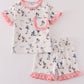 Baseball Print Girl Pajamas Set