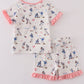 Baseball Print Girl Pajamas Set