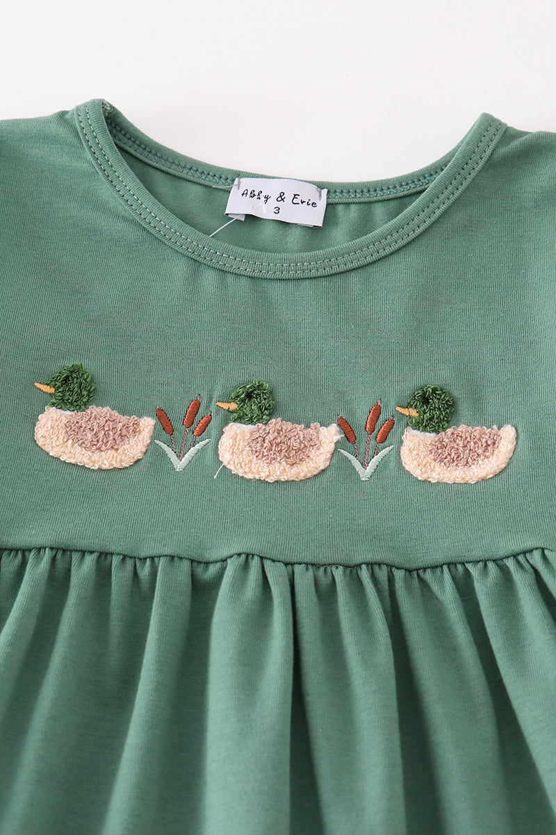 Forest Duck French Knot Girl Set