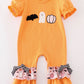 Orange Halloween Ghost Pumpkin Girl Romper