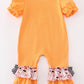 Orange Halloween Ghost Pumpkin Girl Romper