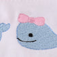 Pink Blossom Serenity Whale Embroidery Girl Swimsuit