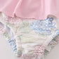 Pink Blossom Serenity Whale Embroidery Girl Swimsuit