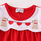 Red Valentine's Day Puppy Embroidery Girl Bloomer Set