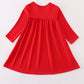 Red Valentine's Day Puppy Embroidery Girl Dress