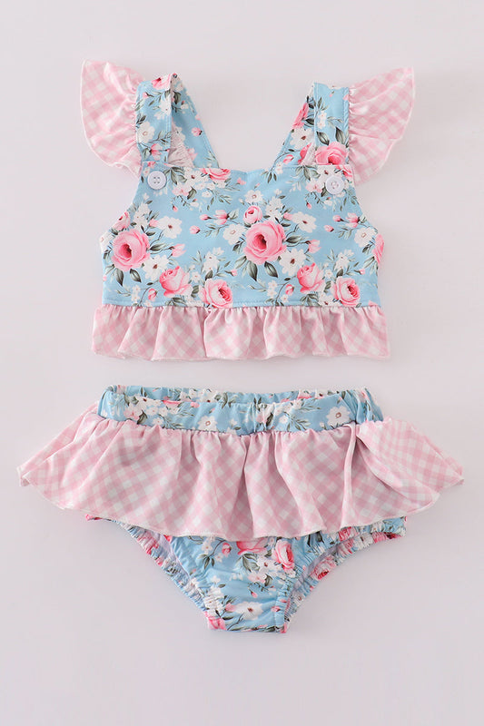 Petal Perfection Print 2pc Girl Swimsuit