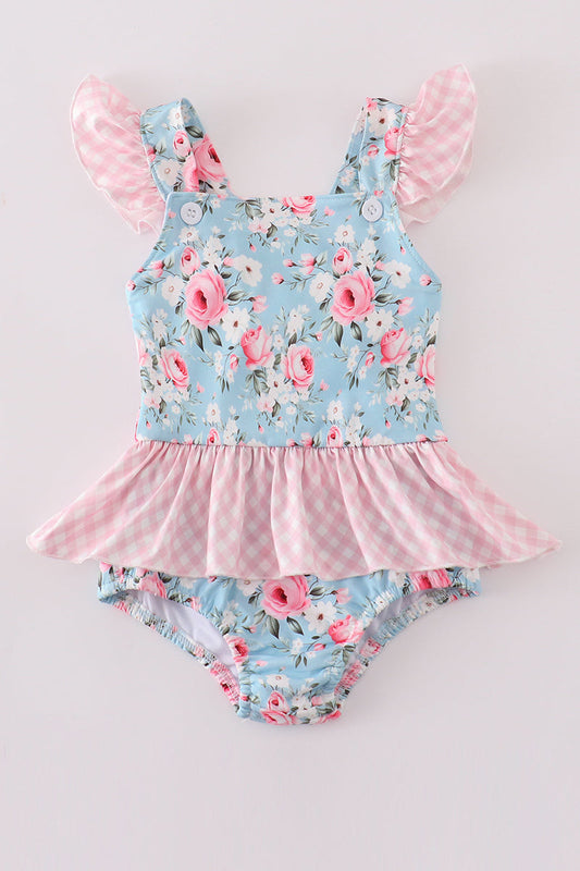 Petal Perfection Print Girl Swimsuit