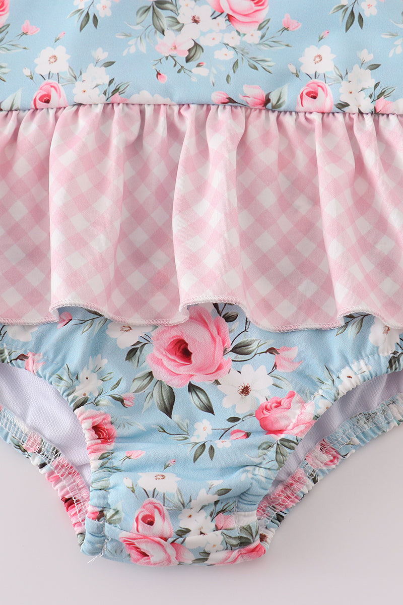 Petal Perfection Print Girl Swimsuit