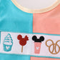 Multicolored Character Embroidery Girl Bloomer Set