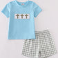 Blue Easter Cross French Knot Boy Set