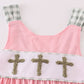 Pink Easter Cross French Knot Girl Dress