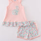 Pink Floral Bunny Applique Girl Set