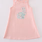 Pink Floral Bunny Applique Girl Dress