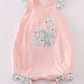 Pink Floral Bunny Applique Girl Bubble