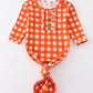 Orange Plaid Hairband Baby Gown