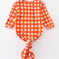 Orange Plaid Hairband Baby Gown