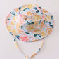 White & Green Lemon Print Sun Hat