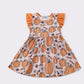 Orange Pumpkin Ruffle Dress