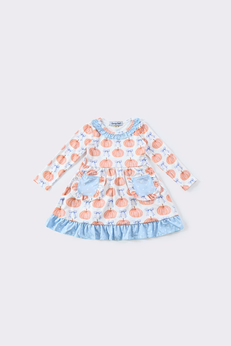 Blue Pumpkin Pocket Ruffle Dress