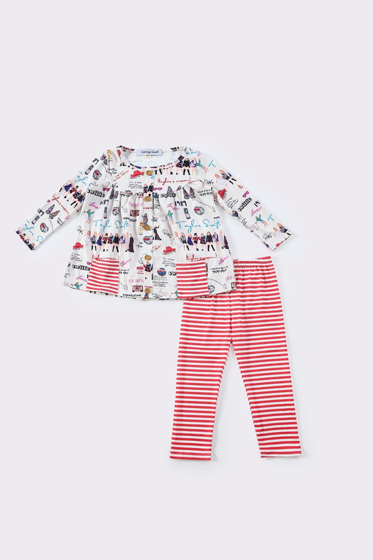 Red Music Fan Pocket Stripe Set