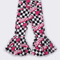 Black Checkered Barbie Bell Denim Jeans