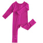 Zip-Up Bamboo Convertible Romper w/Footie Grips