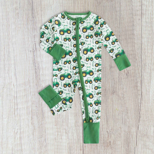 Big Green Tractor Bamboo Convertible Romper