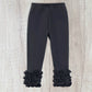 Girl's Icing Ruffle Leggings - Black