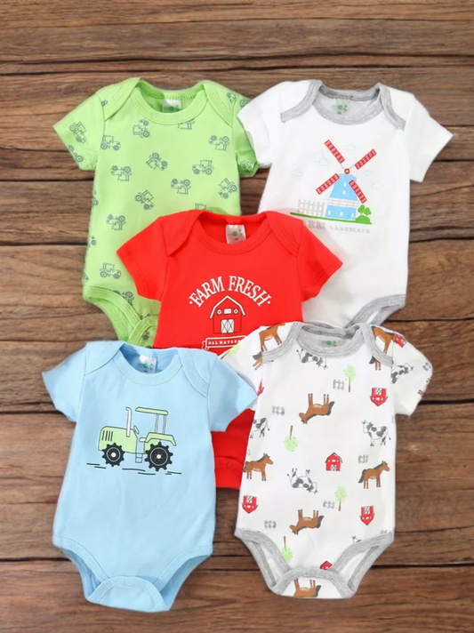 Farm Fresh Onesies, 5-pc Set