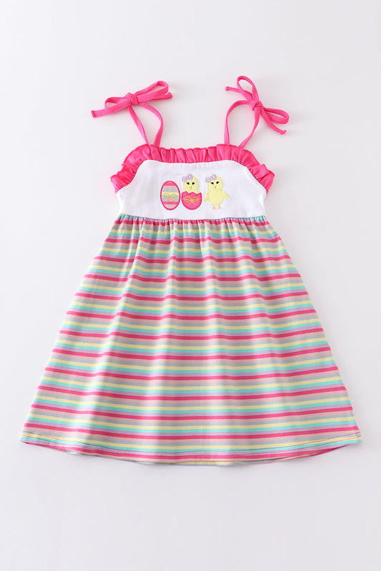 Premium Easter Egg Stripe Strap Dress