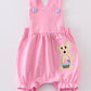 Premium Pink Dog Applique Girl Romper