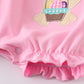 Premium Pink Dog Applique Girl Romper