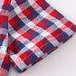 Premium Plaid Patriotic Flag Button Down Boy Shirt