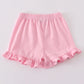 Premium Blush Basic Ruffle Shorts