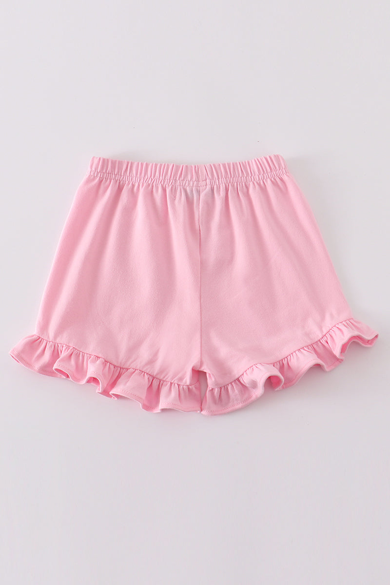 Premium Blush Basic Ruffle Shorts