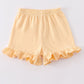 Premium Yellow Basic Ruffle Shorts