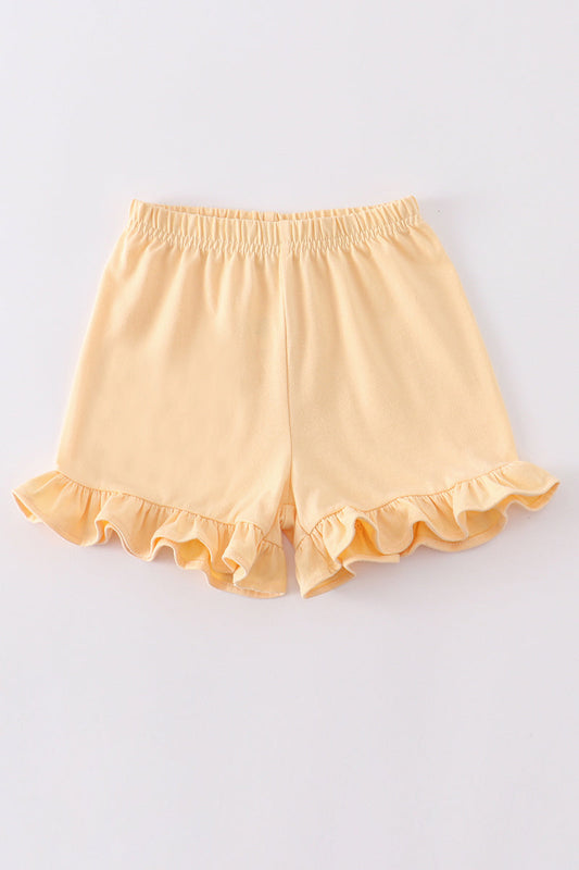 Premium Yellow Basic Ruffle Shorts