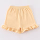 Premium Yellow Basic Ruffle Shorts