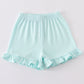 Premium Mint Basic Ruffle Shorts