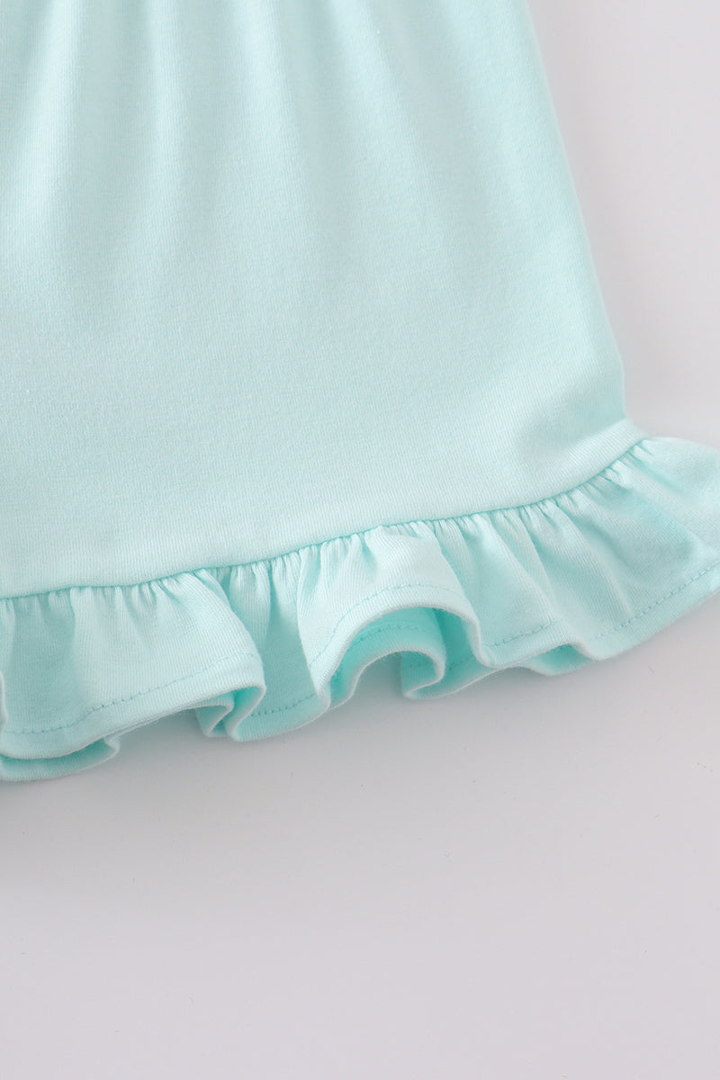 Premium Mint Basic Ruffle Shorts