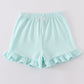 Premium Mint Basic Ruffle Shorts