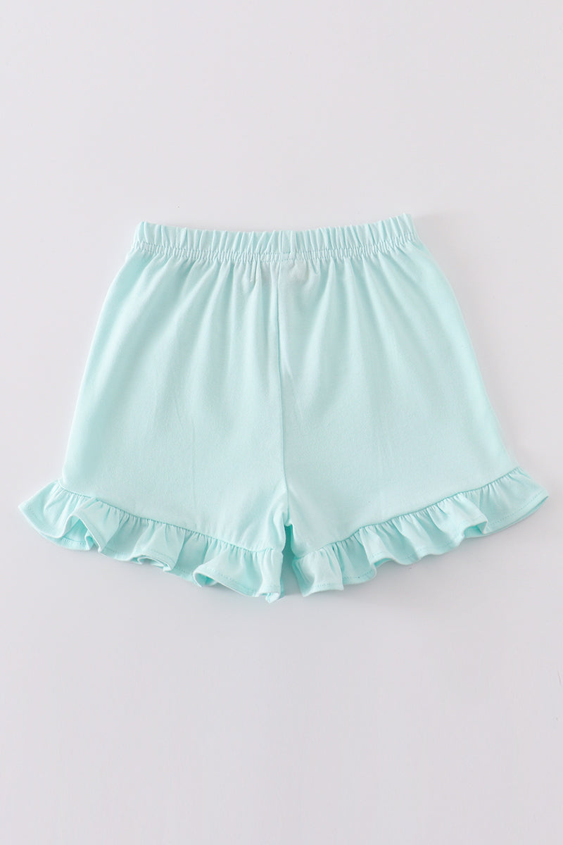 Premium Mint Basic Ruffle Shorts