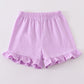 Premium Purple Basic Ruffle Shorts