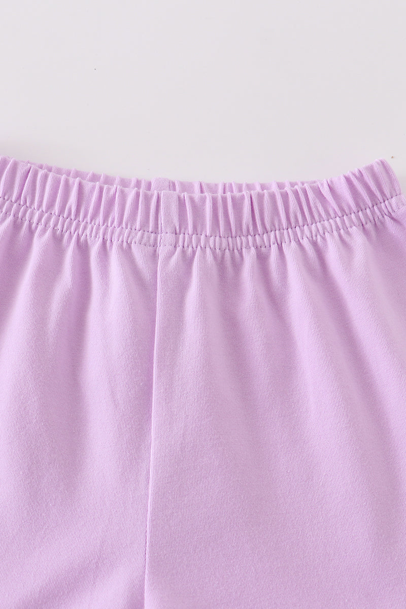 Premium Purple Basic Ruffle Shorts