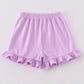 Premium Purple Basic Ruffle Shorts